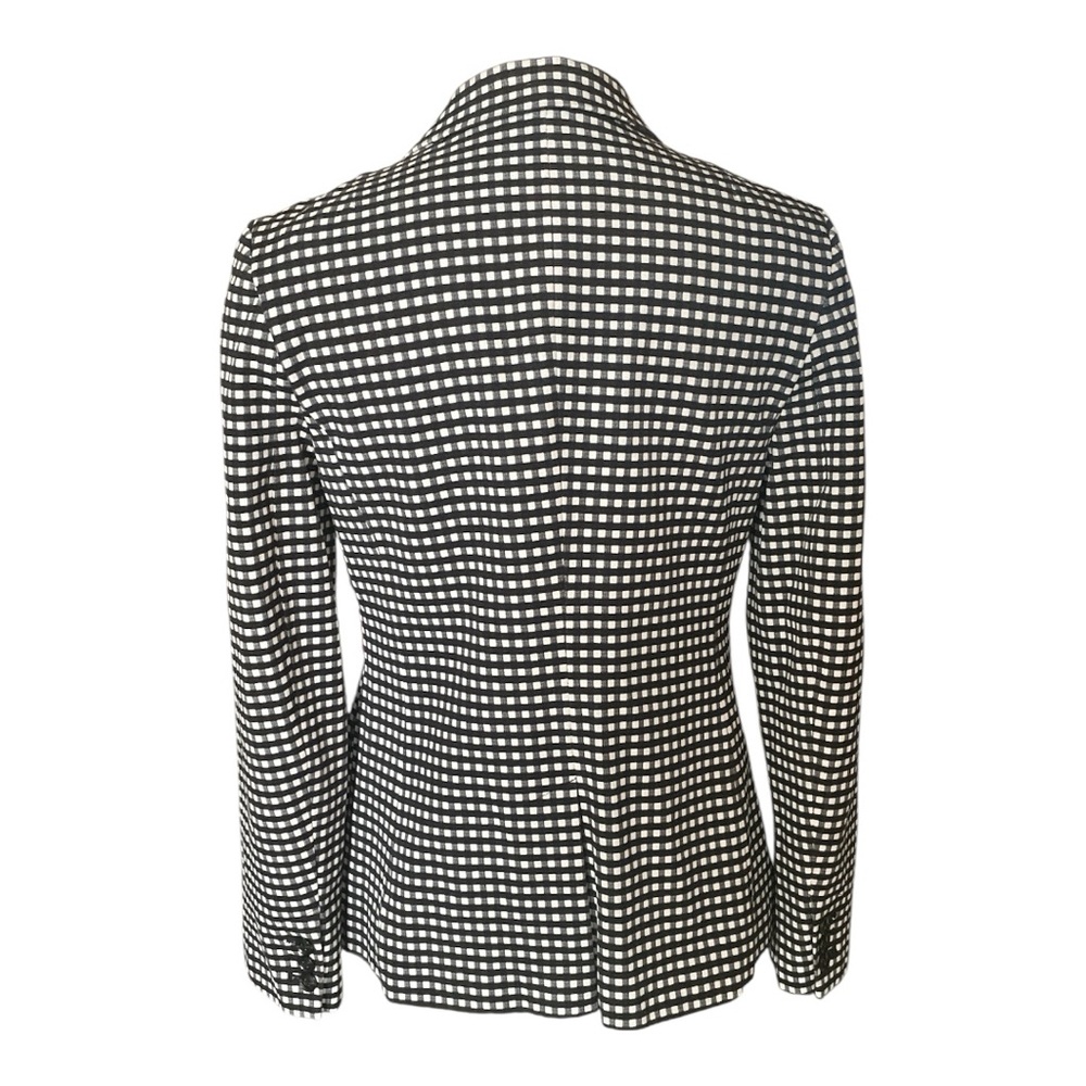 Banana Republic Black White Check Blazer Long and Lean Fit Petite Tailoring  4P - Picture 3 of 6